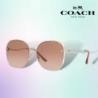 在飛比找ETMall東森購物網優惠-【COACH】時尚大鏡框金屬太陽眼鏡(HC7145BD-90