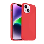 For Apple iPhone 14 Plus Silicone Silky Soft Case with Microfiber TPU Ultra Slim Anti Scratch Shockproof Cover (Red)