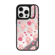 iPhone 16 Pro Mirror Ring Stand Case MagSafe Compatible PINK STICKER