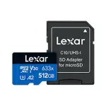 LEXAR雷克沙 633X MICROSDXC UHS-I A2 U3 512G記憶卡 LSDMI512BB633A