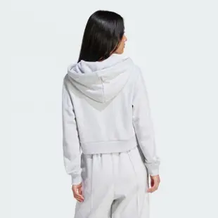 【adidas 愛迪達】上衣 女款 長袖上衣 帽T 運動 三葉草 VRCT HOODIE 灰 IT9846