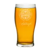 Personalised Coronation Emblem King Charles III Tulip Pint Glass Beer Cider Gift