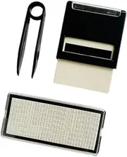 ａ aternee Slot Flip Back Inking Stamp Printing Stamp DIY Custom Self Inking Address Rubber Stamp Kit, Black, 14mmx38mm