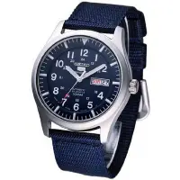 在飛比找蝦皮購物優惠-SEIKO精工 5號 帆布機械錶 軍藍(日本版) SNZG1