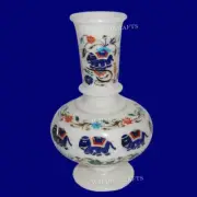 12" Marble Vase Pot, Gemstone Vase Pot, Home Decor Art & Collectibles