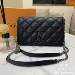 YSL 聖羅蘭 585031 BECKY 黑銀 羊皮 鏈條包 單肩包 斜跨包