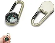 Carabiner Compass Outdoor Adventure Tools, Small Pocket-Sized Waterproof Gear, Mini Clip for Camping, Survival Tool, Emergency Kit, Hiking, Backpacking