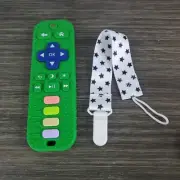 Silicone Remote Control Baby Teether And Safety Clip - GREEN
