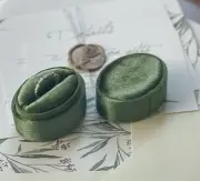 Oval Ring Box Velvet Ring Bearer Engagement Ring Proposal Wedding Ring Box