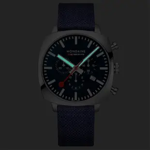 Mondaine 瑞士國鐵 Grand Cushion方圓 雙錶帶禮盒組-藍 / 41440LD -SET