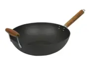 Davis & Waddell Lotus Rock Wok Carbon Steel Flat Bottom Stir Frying Pan 35cm