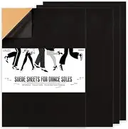 Caydo 4 Pieces Black Suede Sheets, Self Adhesive Suede Sticky Sheets Backing Non Slip Sole Protector for Dance Shoes, High Heeled Shoes(A4 Size)