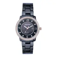在飛比找momo購物網優惠-【GOTO】愛情誓約陶瓷手錶-黑x玫(GC0361B-93-
