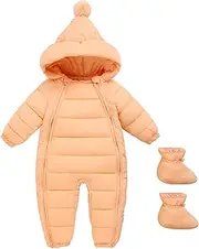 [SEAUR] Winter Romper for Baby Boys Girls Warm Down Jumpsuit Double Zip Hooded Jacket Thicken Coat Snowsuit Coverall