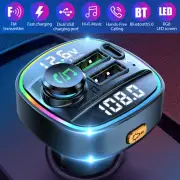 Bluetooth5.0 Car Wireless FM Transmitter Adapter USB PD Charger AUX Hand-Free