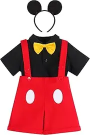 IBTOM CASTLE Gentleman First Birthday Cake Smash Outfits for Baby Boys Formal Suit Bowtie Bib Pants Ears Halloween Set