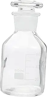 Cabilock 1Pc Wide Mouth Borosilicate Glass Bottle for Chemicals Storage Laboratory Sample Container with Frosted Stopper High Light Transmittance