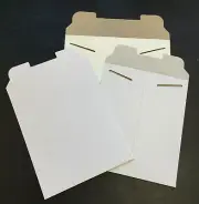 25 13 x 18 White No BendPaperboard Tab Lock Rigid Photo Document Mailer