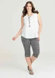 ts Taking Shape Crop Pants Size 20 Cotton Blend Check Style NWT