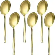 Teyyvn Gold Stainless Steel Buffet Serving Spoon, Set of 8