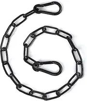 lasuroa Gate Chain Lock, 20 Inch Stainless Steel Gate Link Chain Lock with Both-Ended Carabiners Chain Link Gate Latches for Outdoor Fences, Pet Cages, Horse Goat Cow Corral Supplies