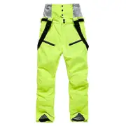 Alpine Ski Pants Men And Women Winter Warm Windproof Snowboard Pants Waterproof Breathable Ski Snow Pants - Fluorescent Green 3XL