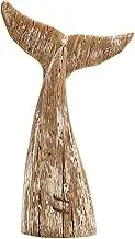 Whale Tail Decor, Rustic Wood Whale Tail Tabletop Nautical Decor Beach Themed Carved Figurine Ornaments for Shelf Living Room Bathroom