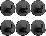 6 Packs Towel Hooks Bathroom Coat Hook Robe Hook Waterproof Stainless Steel Heavy Duty Door Hanger Adhesive Hooks Towel Robe Clothes Cabinet Closet Wall Hook for Bathroom Bedroom Kitchen Hotel