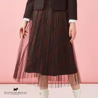 在飛比找momo購物網優惠-【SCOTTISH HOUSE】紅黑格 格紋網紗壓摺裙(AS