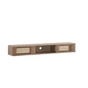 Clancy Wall Mount Entertainment TV Unit Floating 2 Doors 180cm Oak