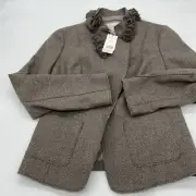 $198 Banana Republic Italian Fabric Women's Wool Blend Jacket Size 2P Snap Nwt