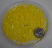 0320.03 - 1oz MARIGOLD YELLOW OPALESCENT BULLSEYE GLASS COURSE FRIT 90 COE