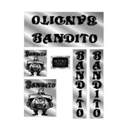 Bandito - Black on Chrome decal set - old school bmx