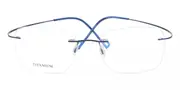 Rectangle Rimless Titanium Men's Glasses Online Blue Size 53 - Lenses Included - Private Health Rebate - Blue Light Block - SmartBuy Collection