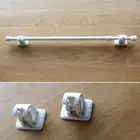 Self Adhesive Hooks Curtain Rod Bracket Drapery Hook Holders Fixings Rod H ZS