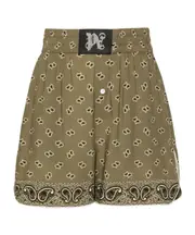 Palm Angels Bandana-Printed Elastic Waist Track Shorts XS Green