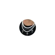 DLSIXNCO Cuban Link Chain for Men Women Cross Necklace for Men women Iced Cha