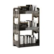SOGA 38x24cm Black 3 Tier Organizer Trolley Rack Bookshelf & Cosmetic Storage