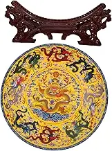 FUNOMOCYA Decorative Ceramic Plate for Home Decor Collectible Artwork Smooth Surface Handicraft for Kitchen Office Restaurant Use Photography Prop