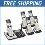 Cordless Phone Set with Smart Call Blocker, 5 Handsets, and Intercom Features