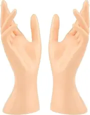 LeoLeozz 1Pair Mannequin Hand Jewelry Display Holder Ring Holder for Necklace Hand Chain Finger Ring (beige)