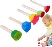 2 Sets Paint Sponge Stamps for Kids, Paint Sponge Dabbers for Children, Pack of 5, Foam Sponge Brush Set Foam Dabbing Brush, Brushes Sponges Stamps for Toddler Children Drawing Gift, Age 3+