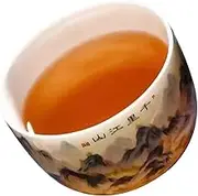 Ciieeo Hand Drawn Chinese Style Tea Cup Kung Fu Ceramic Tea Cup with Delicate Landscape Pattern for and Gatherings Elegant Retro Design
