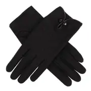 DENTS Ladies Womens 100% Wool Gloves Unlined Warm Winter - Black (One Size)