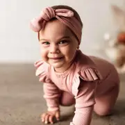 Snuggle Hunny Rose Ribbed Organic Topknot