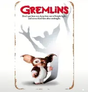 MOGWAI RULES GIZMO #3 Metal Sign, PLAQUE 30x20cm, GREMLINS HORROR MOVIE WALL ART
