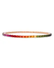 Extensible Rainbow Sapphire Stretch Tennis Bracelet