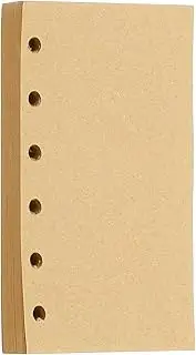 uxcell A7 Refill Paper, Blank Kraft Paper 6 Ring Binder, 80 Sheets/160 Pages, Beige