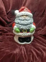 CERAMIC SANTA COOKIE JAR painted and glazed inside