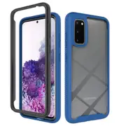 MCC Shockproof Bumper Case Samsung Galaxy S20 Clear Back Cover G980 G981 [Dark Blue]